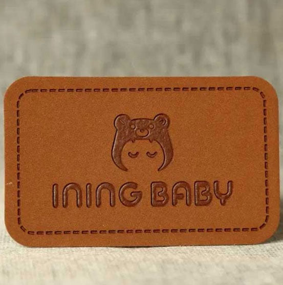 Custom leather patch with embossed logo – premium feel and rugged texture