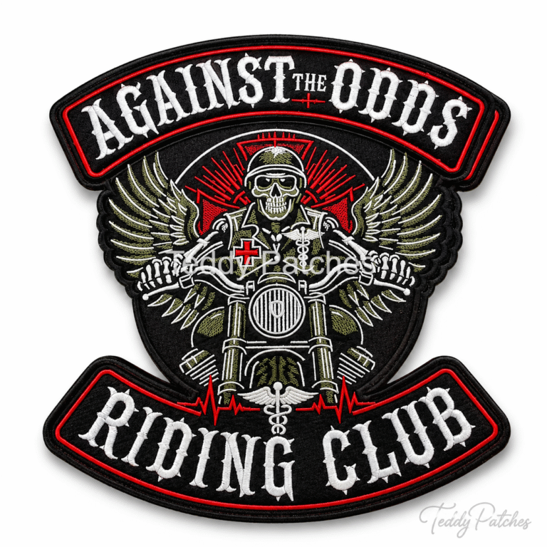 Against the Ods Top rocker bottom rocker and center in one patch
