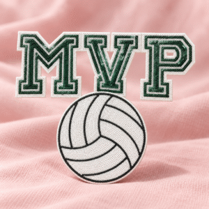 Dark green MVP volleyball sequin patch-13